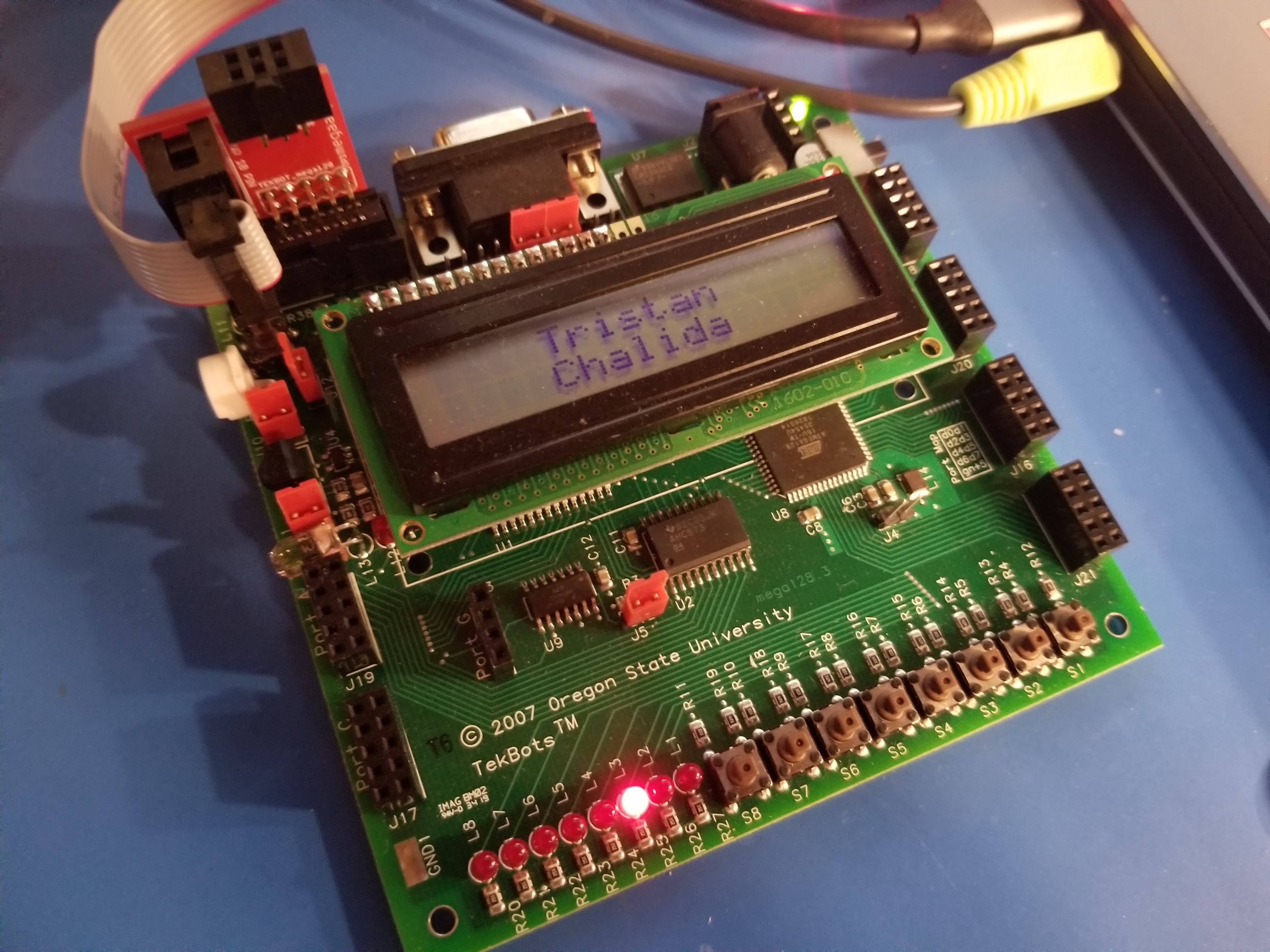 Picture of Scrolling LCD Text in AVR Assembly